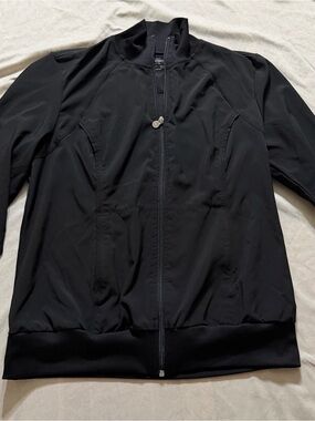 Cherokee Infinity Black Zip Front Scrub Jacket XL Stretch Nurse Medical Workwear